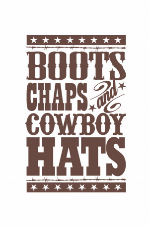 Decal - Boots Chaps Cowboy Hats Western Vinyl Wall Decal for Boy Baby ...