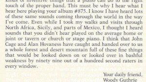 ”: Excerpt from Woody Guthrie’s letter to Disc Company of America ...