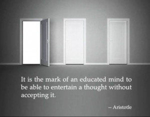 Quote on the thought process of an educated mind by Aristotle