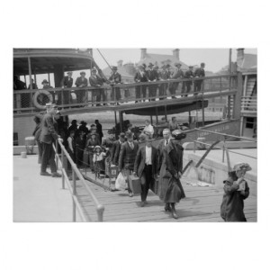 Immigrants Arriving at Ellis Island, early 1900s Poster