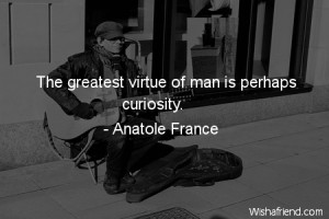 curiosity-The greatest virtue of man is perhaps curiosity.