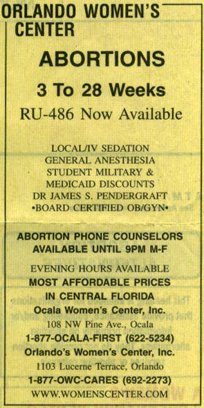 Here is a picture of an ad promising to do abortions this late in ...