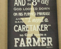 Personalized And on 8th day So God Made A Farmer Wood Sign or Print ...