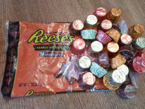 Ingredients: Reese’s Peanut Butter Cups and the usual cookie ...