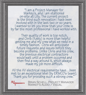 Brian Schell, Project Manager - Markey's Audio / Visual