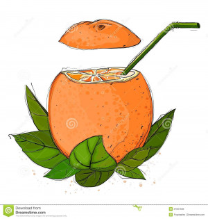Vector orange juice EPS8 illustration. No effects. All items are ...