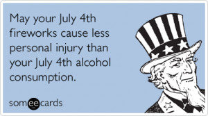 Alcohol Fireworks Fourth Of July Independence Day Funny Ecard / Ind...