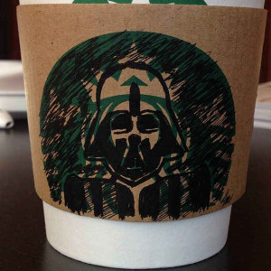 Starbucks coffee sleeve art - Ahmed Alemairi draws Batman, Super Mario ...