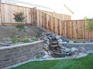 Retaining Wall With Waterfall