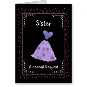 SISTER - Matron of Honor - Purple Flowered Dress Cards