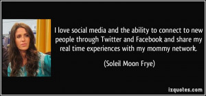 ... my real time experiences with my mommy network. - Soleil Moon Frye