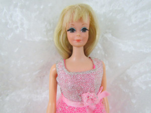 ... Barbie Doll 1967 Original Pink Party Gown Long Eyelashes Blond Hair