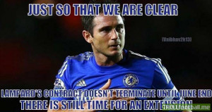 Calm down Chelsea fans.Lampard is still a blue :)