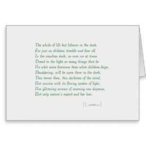 De Rerum Natura fear / superstition quote Greeting Cards