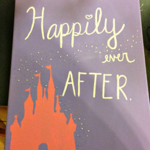 Disney Castle Happily Ever After quote on canvas