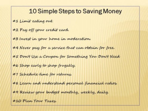 10 simple steps to saving money