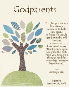 ... for Godparents Godfather or Godmother Gifts Godparent Baptism or