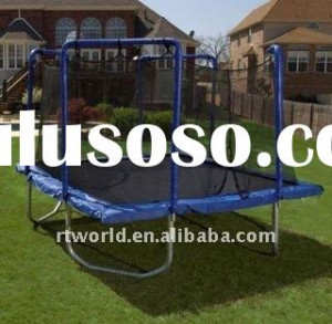 good quality rectangle trampoline with safety net jpg