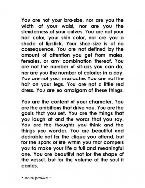 You Are Not Your Bra Size #quotes #poem #selfesteem