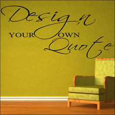 EXTRA LARGE CREATE YOUR OWN WALL QUOTE YOUR CUSTOM DESIGN STICKER ...