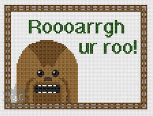 Star Wars Chewbacca quote cross stitch sampler by CapesAndCrafts, £2 ...