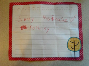 sorry because of nothing meme 30 Kids Who Wrote The Meanest Notes Ever ...