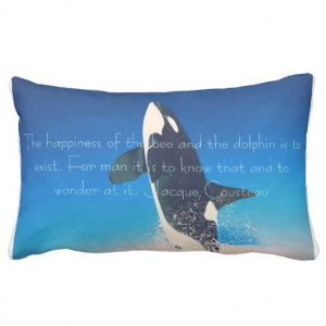 Flying Orca Whale Jacques Cousteau Quote Pillow