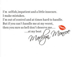 Feeling Insecure Quotes Marilyn monroe quote 'i'm