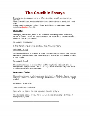 An essay on the crucible
