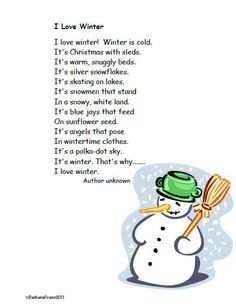 It's about time, teachers: Winter Poem Freebie + possibilities for use ...