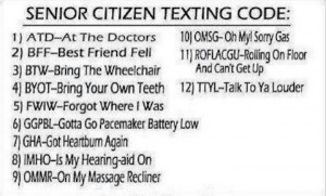 Senior Citizen Texting Code