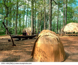 Powhatan Indian Village Jamestown Settlement Virginia USA