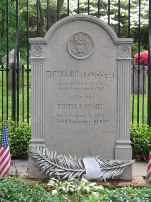 Roosevelt’s Grave in Youngs Memorial Cemetery Oyster Bay, New York