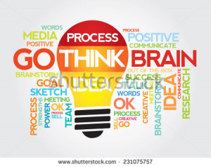 Creative think idea process bulb word cloud, inspiration concept ...