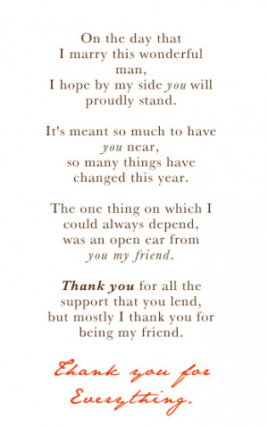 think my thank you poem is to my bridesmaid poetry hanky