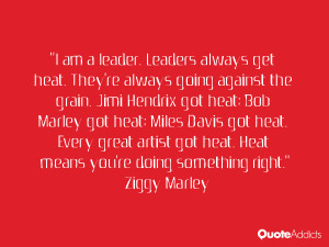 am a leader. Leaders always get heat. They're always going against ...