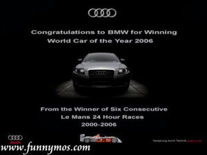 Subaru: Well done to Audi and BMW for winning the beauty contest. From ...