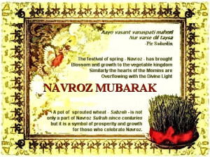21st March Nowruz : Navroz literally means ‘new day’.