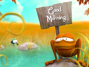 cartoon frog saying good morning desktop wallpaper download cartoon ...