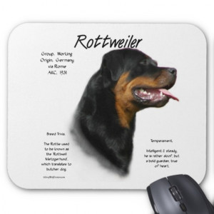 Diseño de la historia de Rottweiler Alfombrilla De Ratones