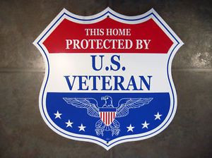 US Veteran US Military Sign Home Security Home Security Signs Security ...
