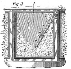 An illustration of Mary Anderson's hand-operated windshield wiper ...