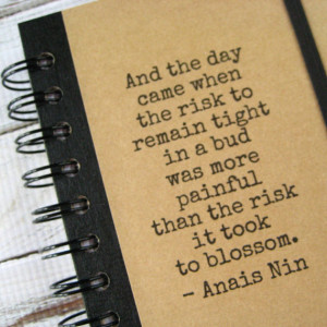 Journal Notebook Anais Nin Quote Blank Book Diary Handmade by Zany on ...