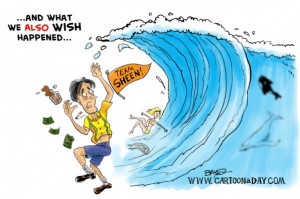 Japan Tsunami Cartoon and Worse Things. Charlie Sheen Machine ...