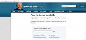 Actual screen capture of Dave Ramsey’s website at time of original ...
