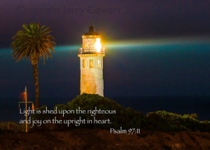 Bible Verse Scripture Night Lighthouse Inspirational Message Fine Art ...