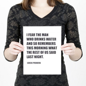 Greek Proverb Drinking Quote Print