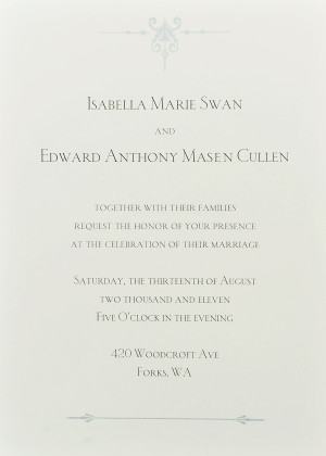 Squeee - Bella & Edward's Breaking Dawn Wedding Invitation! Let's ...