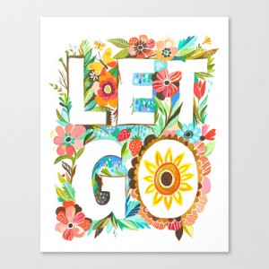 Let Go Stretched Canvas by Katie Daisy - $85.00