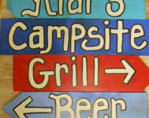 Campsite Grill Beer Camping Quote
